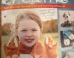 Scarf and Mittens Knitting Kit for a Child's Foxy Accessories. There Are  Extra Patterns Included.
