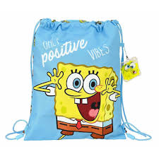 Enemigos, plancton, plano, kevin el pepino de mar, gordo friki, . Junior Gym Bag 34 Cm Bob Esponja Positive Vibes