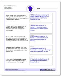 Free multiplication addition subtraction and division games. Division Word Problem Worksheets