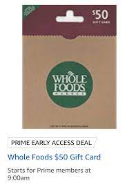 Purchase physical gift cards, instant egift cards and reload your whole foods market gift card online. Oos Amazon 50 Whole Foods Gift Card For 40 45 Doctor Of Credit