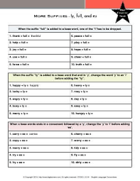 Worksheet More Suffixes Ly Full And Es Follow The Rules When Adding The Suffixes Full Ly Or Es To The Base Words High Frequency Words Anchor Charts