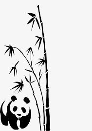 Black And White Bamboo Tree Wall Painting Hand Painted Bamboo Picture Bamboo Bamboo Panda Painted Bamboo Panda Painting Bamboo Art