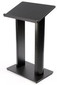 Workshop Series Podium For Floor With Double Column Design Mdf And Aluminum Black Lectern Podium Design Lecterns
