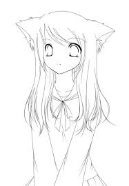 Anime Cat Girl Drawing At Paintingvalley Com Explore Collection Of Anime Cat Girl Drawing Cute Coloring Pages Easy Cartoon Drawings Cartoon Girl Drawing