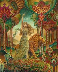 Strength Tarot Art Nouveau 11x14 Fine Art Print Pagan Etsy Pagan Art Tarot Art Goddess Art