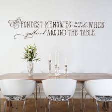 A trio of neutral colors and subtle shapes make up the room décor of this fresh country look. Dining Room Wall Decal Kitchen Wall Decor The Fondest Memories Are Made When Gathered Around The Table Family Quote Decal Wall Decals Murals Home Living Delage Com Br