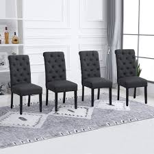 Danish designs wish wooden dining chair, natural weave seat, black. Homesailing Taupe Dining Chair Set Of 4 For Kitchen Restaurant Black Wood Leg Chairs With Comfy Fabric Upholstered Seat With Button High Back Chairs Buy Online In Cayman Islands At Cayman Desertcart Com Productid