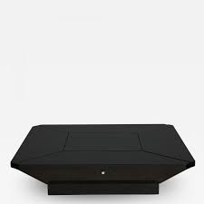 Vtg chinoiserie black lacquer wood coffee table painted mop carved stone. Maison Jansen Maison Jansen Petales Black Lacquer Coffee Table
