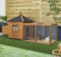 Poulailler 4 poules bois de sapin avec enclos Java