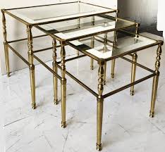 Vintage French Set Of 3 Nesting Tables By Maison Jansen Nesting Tables Table Coffee Table