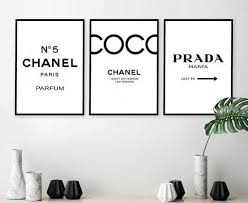 Most Up To Date Screen Set Of 3 Inspired Coco Chanel Art Print Poster Chanel Prints Prada Prints Prada Marfa Poste Chanel Decor Chanel Room Chanel Art Print