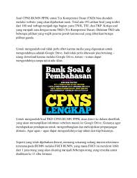 Contoh soal pengetahuan umum beserta kunci jawaban. Soal Tes Cpns Dan Kunci Jawaban Research Papers Academia Edu
