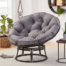 Swivel rocker cushion is a comfortable, deeply tufted cushion available in a wide variety of fabrics, colors, and patterns. Better Homes Gardens Papasan Chair With Vevel Fabric Cushion Charcoal Gray Color Steel Frame And Pe Wicker Material Walmart Com Walmart Com
