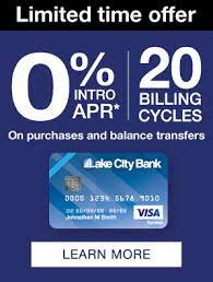 Credit card corporate partners acquisition campaign. 2020 Credit Card Web Ad Lake City Bank