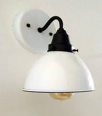 White Enamel Wall Sconce Farmhouse Lighting The Lamp Goods