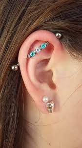 70 Bold And Beautiful Industrial Piercing Settings For A Head Turning Experience Earings Piercings White Gold Jewelry Set Flower Earrings Studs