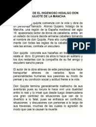 Libro titulado segundo tomo del ingenioso hidalgo don quijote de la mancha, en cuyo prólogo se insultaba airadamente a cervantes. Resumen De El Ingenioso Hidalgo Don Quijote De La Mancha Don Quijote