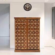 Pure copper polished,dull edges and corners. Shop For Sheesham Wood Regular Brass Design Bar Cabinet Online In India Furniture Wallet