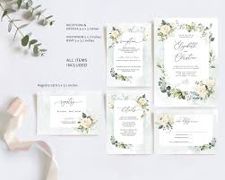 White Peonies Wedding Invitation Template Eucalyptus Greenery Invites Instant Download Editable Suite Printable Floral Invite Bundle Set Peony Wedding Invitations Wedding Invitation Templates Wedding Invitations