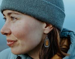 Alaska Salmon Skin Earrings: Handmade Fish Scale Jewelry