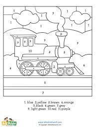 Train count and color worksheet preschoolplanet. Train Color By Number All Kids Network