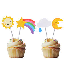 Rainbow unicorn cupcake toppers birthday printable cupcake. Morndew 24 Pcs Happy Birthday Cake Topper Card Sun Moon Cloud Raindrop Star Rainbow Cupcake Toppers For Sweetheart Dessert Party Kids Girls Birthday Party Baby Shower Wedding Party Decorations Amazon Com Grocery