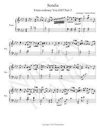 Sondia Extraordinary You Ost Part3 Piano Tutorial Music Channel Sheet Music