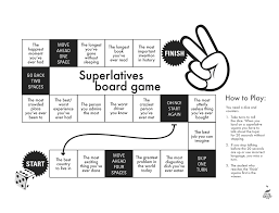 You can set this page as a homework task for a group of students; Superlatives Board Game Flyingsaucer8