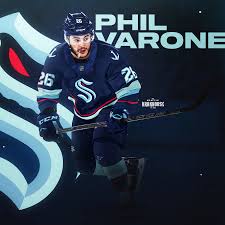 In seattle, we welcome voyagers. Maddie Russell Phil Varone X Seattle Kraken Jersey Swap