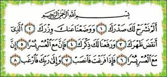 Alam nashrah laka sadraka bukankah kami telah melapangkan untukmu dadamu?, (1) وَوَضَعْنَا عَنكَ. Kelebihan Surah Al Insyirah