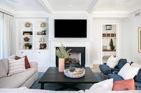 Set (square coffee table & end table) macys $ 1598.00. Square Large Black Wooden Coffee Table On Blue Rug Transitional Living Room