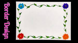 Choose from 150000+ a4 size border graphic resources and download in the form of realistic photo frame vector 3d set square a3 a4 sizes wood blank picture frame hanging on transparent background with soft transparent shadow design. Flower Border Design For Projects On Paper A4 Front Page Design For School Project Handmade Border Youtube