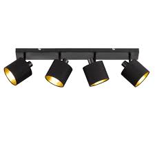 5er set led deckenstrahler einbaustrahler timo 230volt 5.0watt einbauleuchten. Rgb Led Deckenstrahler Schwarz Gold Spot L 70 Cm Tommy Etc Shop