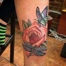 Butterfly Rose Dragonfly Tattoo Dragonfly Tattoo Tattoos Angel Wings Tattoo