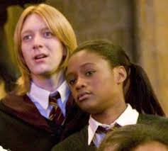 Gifts and cheesy poems; George Weasley-Angelina Johnson