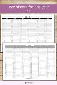 Printable 2021 Calendar Planner Minimalist Half Year Wall Etsy In 2020 Planner Calendar Print Calendar Yearly Calendar Template