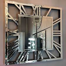 Check spelling or type a new query. Square Mirrored Clock Chrome Finish Roman Numeral Wall Clock