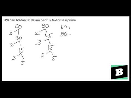 Faktor prima, faktorisasi prima, kpk dan fpb kelas v semester i kurikulum evaluasi profil referensi materi silakan anda ganti judul utama, kelas dan semesternya dengan cara mengklik dua kali pada. Fpb Dari 60 Dan 90 Dalam Bentuk Faktorisasi Prima Youtube