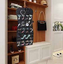 Household essentials® hanging stocking organizer with 12 pockets, white: Misslo Dual Sided Hanging Jewelry Organizer With 40 Pockets And 24 Hook Loops Closet Necklace Holder For Earring Bracelet Ring Chain With Hanger Black Pricepulse