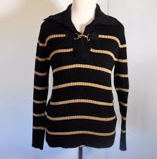 Black And Gold Sweater Women S Lauren Ralph Lauren Black Gold Stripe Sweater Sz Xl Pullover Medium Knit 8961 Laurenralphlauren C Sweaters For Women Clothes For Women Ralph Lauren Sweater