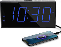 Amazon Com 7 5 Alarm Clock For Bedroom Led Numbers Digital Clock Large Display Battery Backup Plug In Digital Alarm Clock With Usb Charger Dual Alarms Snooze 12 24h Dst For Nightstand Kids Heavy Sleeper Elderly Electronics
