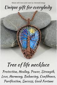 Labradorite Tree Of Life Necklace Moonstone Jewelry Good Luck Etsy In 2021 Copper Anniversary Gifts Tree Of Life Necklace Reiki Jewelry