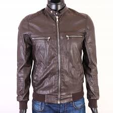 Details About R River Island Mens Jacket Faux Leather Brown S