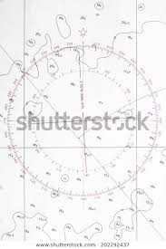 Navigation Chart Fragment Compass Deviation Symbol Stock