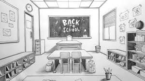 Drawing In One Point Perspective Kids Classroom Timelapse Youtube Classroom Interior Classroom Architecture One Point Perspective