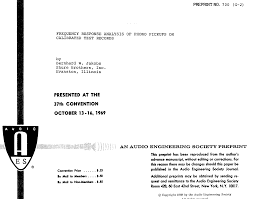 aes e library frequency response analysis of phono pickups