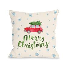 These business cards create a unique pillow effect around the petey james thanks to the impression of the outlined text as a result of letterpress printing. Merry Christmas Car Tree Polyester Standard Throw Pillow 75266pl16 The Home Depot
