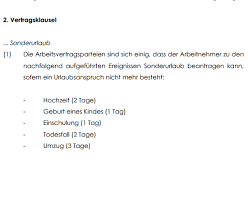 Wenn seine kinder oder eltern heiraten, besteht ein gesetzlicher anspruch auf sonderurlaub. Muster Als Download Sonderurlaub Mit Vertragsklausel Im Arbeitsvertrag