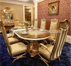 Luxury French Baroque Style Golden Metal Dining Table With Chairs Antique Palace Royal Dining French Empire Furniture Italian Dining Table Dining Room French