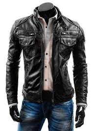 Mens Black Slim Fit Biker Mtorcycle Vintage Cafe Racer Genuine Leather Jacket Ebay Mens Fashion Casual Jackets Men Fashion Leather Jacket Men